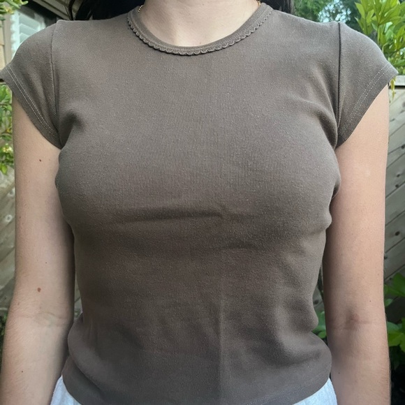 Vintage Brandy Melville brown fitted top - Picture 1 of 2